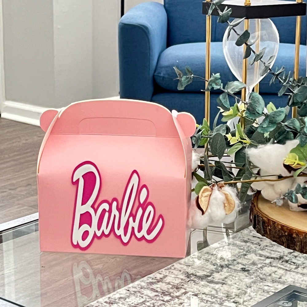 Barbie party birthday gable boxes flavor boxes set of 6